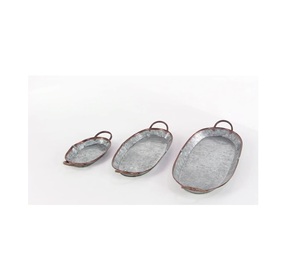 Bandeja de metal galvanizado duradero, ideal para uso multiusos en Decoración de cocina, servicio de alimentos o organización de mesas de jardín - Product Image 2