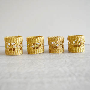 Proveedor principal, accesorios para cena, juego de servilleteros tropicales florales, anillos tejidos decorativos para sujetar servilletas - Product Image 2