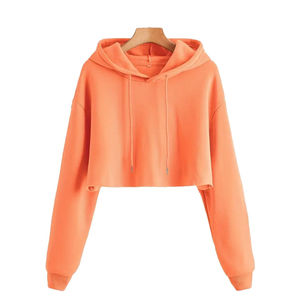 Sudadera con Capucha Corta de Invierno para Mujer, con Logotipo Personalizado al por Mayor, Impresión Digital, Manga Larga, Gruesa, con Cierre - Product Image 1