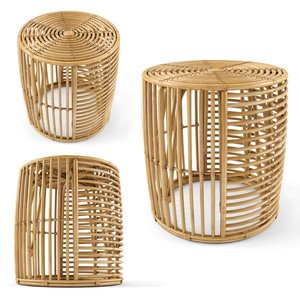 Handwoven Vietnam Rattan Round <strong>Coffee</strong> <strong>Table</strong> Boho <strong>Wicker</strong> <strong>Stool</strong> &amp; Ottoman Rattan Side <strong>Table</strong> Bedroom Living Room Furniture Patio - Product Image 6