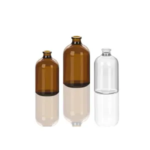 Low Price Hot Pharmaceutical Clear Injection Medicine Glass Bottle With Different Color Screw Cap Customize Logo Transparent