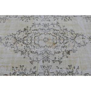 Alfombra Turca Vintage Blanca de Lana, 4.5 x 8 pies, Hecha a Mano, Estilo Tabriz, Diseño Abstracto de Patchwork, para Comedor, Ecológica, Mediana - Product Image 5