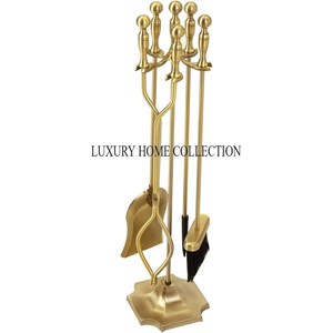 Extra-large heavy-duty black metal <b>fire</b> pit <b>tools</b> set with a stylish modern design and strong reinforced handles - Product Image 6