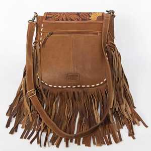 Bolso Tote de Cuero Genuino con Borlas y Cremallera, Estilo Bohemio Occidental, Color Personalizado, Impermeable, Estilo Vaquero Otoñal, Gran Capacidad - Product Image 4