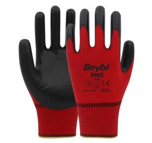 ถุงมือไนไตรล์ถักจากโพลีเอสเตอร์ PN5ถุงมือทำงานเคลือบไนไตรล์1/2ที่ถักจากเส้นด้ายโพลีเอสเตอร์และไนไตรล์เคลือบครึ่ง - Product Image 3