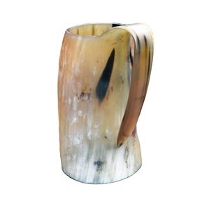 Tasse en corne finition naturelle inspirée de Viking Tankard fait à la main authentique récipient à boire rustique parfait pour la bière Ale Mead et le café - Product Image 4