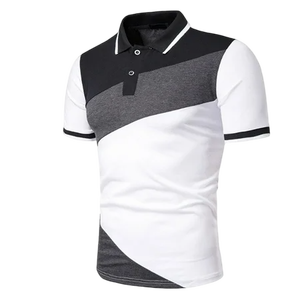 Camisa de Golf Casual para Hombre, Corte Ajustado, Manga Corta, Tela de Lona, Spandex/Algodón, Logotipo Frontal Personalizado, Ropa Deportiva de Verano - Product Image 1