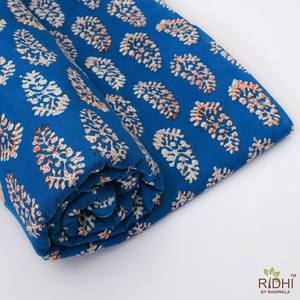 Nuevo 100% algodón azul prusiano rojo blanco Floral impreso tela al por mayor para ropa de mujer camisas-para manualidades al aire libre niños - Product Image 2