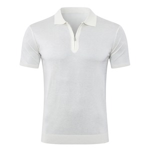 T-shirts pour hommes d'été européens, best-seller, confortables, coupe classique, vêtements de bureau, de golf, 100% coton, couleur unie, tricotés - Product Image 2