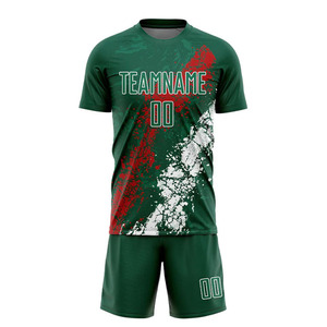 Maillot de football personnalisé OEM, couleurs personnalisées, impression numérique, col en V, manches courtes, léger, séchage rapide, respirant, antibactérien pour adultes - Product Image 2