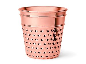 Cubo de hielo de acero redondo de diseño martillado de latón AK en acabado plateado con manijas de diseño de hoja dorada para uso doméstico/uso de bar - Product Image 3