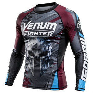 Custom Breathable Rash Guard <b>Compression</b> <b>Shirt</b> MMA Training Grappling BJJ Quick Dry Durable Spandex Polyester MMA Rash Guard - Product Image 4