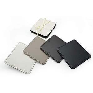 Diseño de posavasos de cuero recién llegado con soporte en el mercado de la India y posavasos de cuero personalizado de uso hecho a mano - Product Image 4