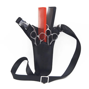 Tijera de cuero real para peluquero, funda triangular para peluquería, soporte para bolsa - Product Image 1