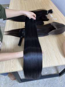 ผมต่อทำจาก100% มัดตรงจากกระดูกผมคนเวียดนามแบบหรูหรา - Product Image 4