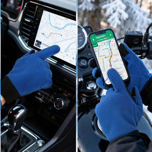 Gants de course d'hiver pour hommes conçus à partir de tissu chaud en polyester doux avec prise en main résistante à l'eau et coutures confortables - Product Image 4