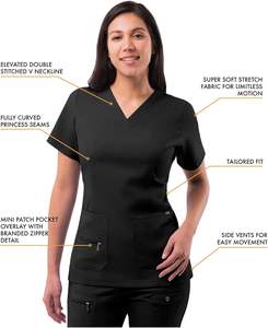 Venta al por mayor de calidad superior uniformes de hospital unisex logotipo personalizado quirúrgico Scrubs Set Jogger pantalones Top diseñado para Médicos Enfermeras - Product Image 4