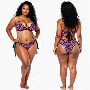 Ensemble de bikini brésilien entièrement personnalisé pour femmes, couleur unie, haut à cordon réglable, vêtements de plage sublimés, prêt à expédier - Product Image 6