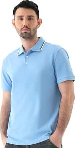 T-shirt classique boutonné en piqué de coton de haute qualité pour homme, coupe ajustée, style business décontracté - Product Image 5