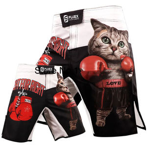 Pantalones cortos MMA impresos sublimados de poliéster con etiqueta privada personalizada de alta calidad para adultos, ropa de artes marciales de algodón elástico para boxeo - Product Image 3