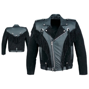 แจ็กเก็ตหนังเทียมแฟชั่นสำหรับผู้ชายสีดำทรงสกินนี่หนังรถจักรยานยนต์ - Product Image 2