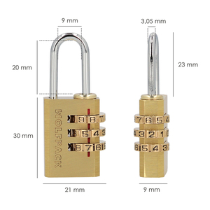 Lucchetto a combinazione in ottone da 22 mm. 3 cifre - Product Image 2