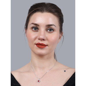 Collar de Cadena con Corazón de Aleación de Zinc Color Granate, Moderno, para Regalo - Product Image 3