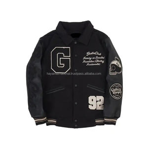 เสื้อโค้ทสำหรับผู้ชายเสื้อโค้ทผ้าวูลปักลายด้วยกำมะหยี่สำหรับ100% บอมเบอร์เสื้อแจ็คเก็ตเบสบอล vasrsity - Product Image 1