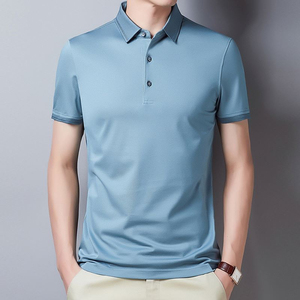 ขายส่งฤดูร้อนสไตล์ใหม่สําหรับชายหนุ่มเสื้อยืดโปโลสีทึบปุ่มปกโปโลเสื้อแขนสั้นเสื้อยืดลําลอง - Product Image 4