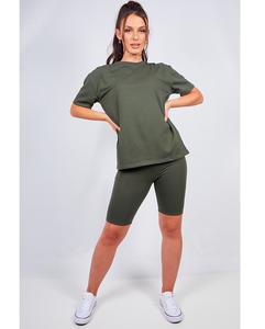 GX2714 2025 Summer Street Wear Collection Casual 2-Piece Set Short Sleeve Hollow Embroidery Shirt Knee-Length Wide Leg Front - Product Image 3