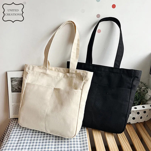 Bolsa de lona de algodón personalizada de alta calidad al por mayor con Bolsillo grande con cremallera ecológica y reciclable - Product Image 2