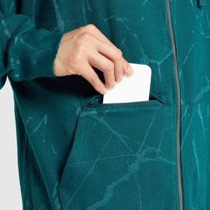 ชุดสตรีทแวร์แขนยาวแบบเต็มซิปสีพื้นผ้าฝ้ายผสมลำลอง - Product Image 3