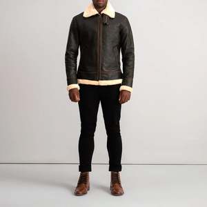 Heavy Duty <b>Shearling</b> Leather <b>Jacket</b> <b>For</b> <b>Men</b> Warm And Thick Outerwear With Modern Style - Product Image 6
