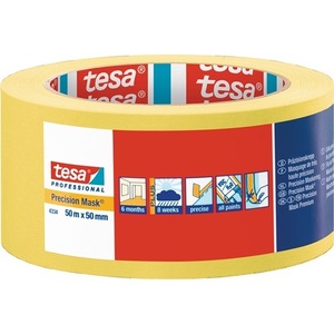 กระดาษเครปเทซา พรีซิชั่น 4334 ยาว 50 เมตร กว้าง 50 มม. สีเหลืองเรียบ แบบม้วน แพ็คฮาร์ดแวร์ ขนาด 3 - Product Image 1