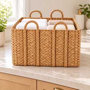 Cesta de Almacenamiento Rectangular de Mimbre Ecológica Personalizable con Asas Trenzadas para Organización del Hogar y Decoración, Venta al Por Mayor - Product Image 5