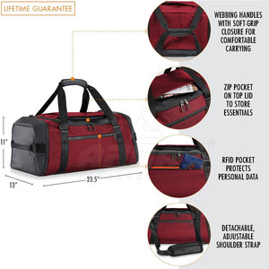 Sac de sport à compartiment à chaussures avec conception personnalisée et sac de sport à fermeture éclair en tissu léger - Product Image 2