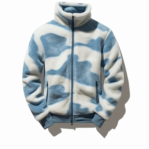 Veste en polaire pour homme avec logo personnalisé pour l'hiver et l'automne, polaire doux en sherpa, veste à capuche zippée - Product Image 2