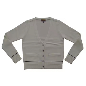 Jersey informal de manga larga con cuello redondo para mujer, suéter de punto 60% algodón/20% viscosa/15% Nailon/5% Cachemira invierno 2022 frente - Product Image 4