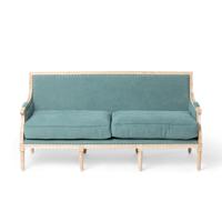 Canapé sectionnel contemporain de luxe en tissu Tosca turc, structure en bois massif, finition blanchie, mobilier modulaire trois places pour