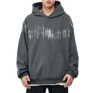 Custom Embroidery Acid Wash Zip Sweatshirt Heavy Weight Streetwear Sun Faded Cropped Distress Hoodie for Men Winter Boxy Sun - Product Image 5