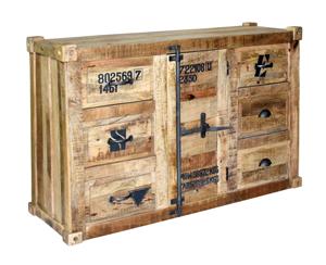 Aparador Industrial de madera de Mango, contenedor de estilo puerta, gabinete de Buffet para dormitorio, comedor, hogar, Bar, granja, cajón de ilustraciones - Product Image 1