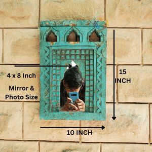 Handcrafted <b>Rustic</b> <b>Wooden</b> Wall Mirror Frame Design Artisan Home Accent for Living Room Bedroom Hallway Wall Mounted Mouldings - Product Image 5