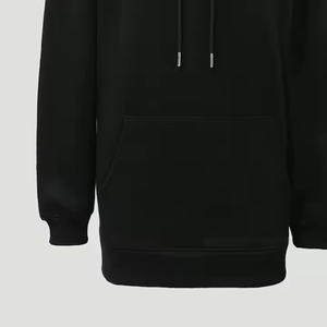 Women's Lightweight Fleece <b>Hoodie</b> Professional Casual Winter Outerwear Solid <b>Black</b> Long Length Collar Breathable <b>Plain</b> Dyed - Product Image 3