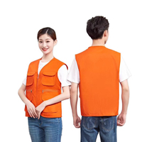 Gilet cargo unisexe brodé avec logo personnalisé 2026, multi-poches, durable, pour le travail, la sécurité, l'extérieur, uniforme, vente en gros