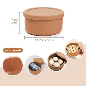 Factory Wholesale Custom High Quality Silicone Food <b>Storage</b> Containers Round Nestable Bowls with Lids for Freezer <b>Microwave</b> - Product Image 2