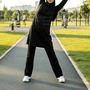 Ropa Deportiva con Capucha, Pantalones Deportivos Largos, Ropa Deportiva Modest, Ligera, Transpirable y Ecológica, Servicio OEM - Product Image 2