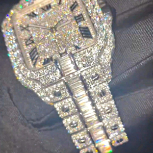 Montre analogique pour homme de haute qualité avec bracelet en acier inoxydable, 100% diamants cultivés en laboratoire, test de diamant réussi, livraison rapide, style hip hop - Product Image 2