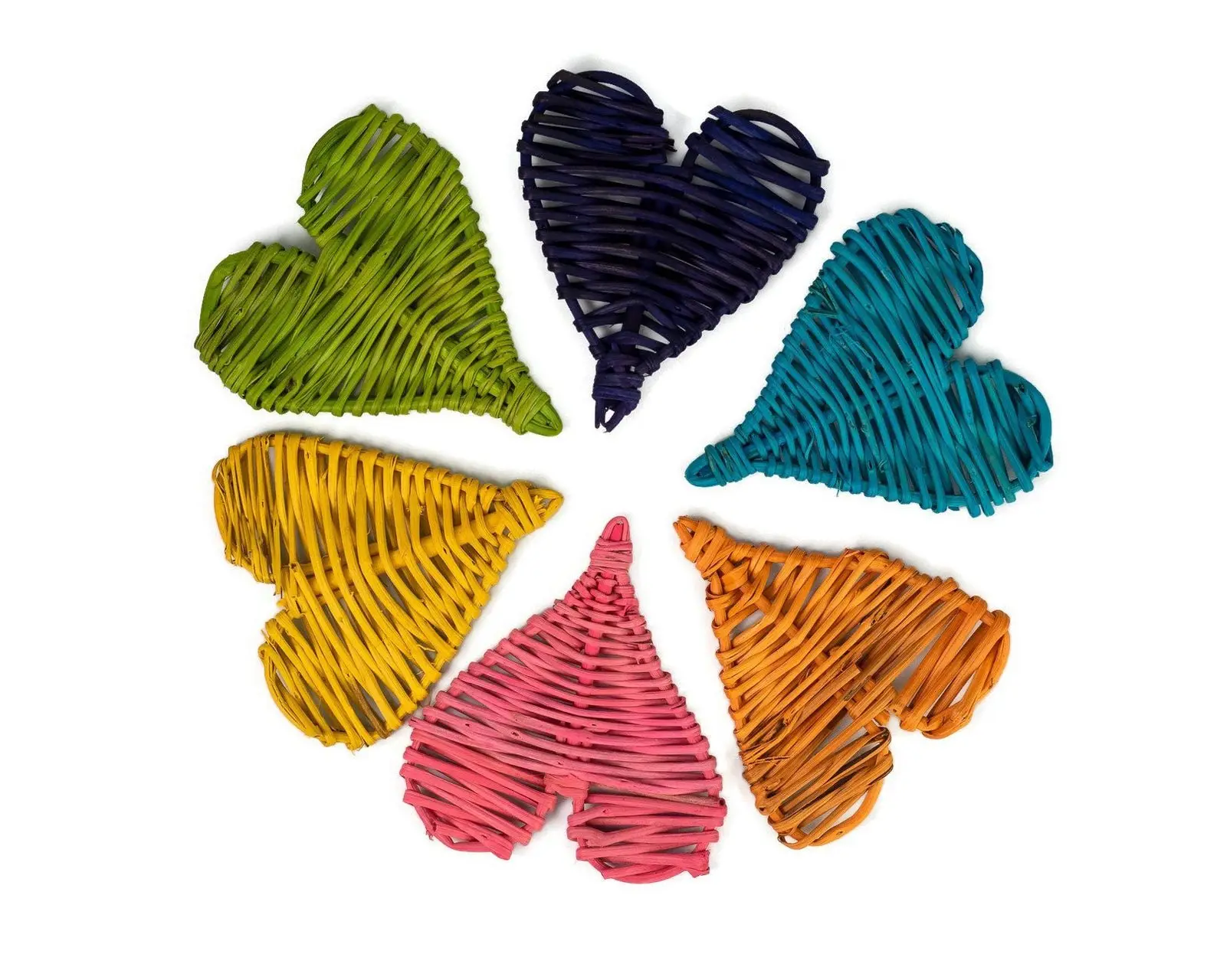 Nuevo lindo Mini artículo tejido de ratán gran vid corazón pájaro juguetes loro con colores surtidos para jugar decoración casa accesorios para mascotas