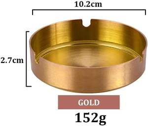 Cenicero de metal de latón moderno fabricante de forma redonda diseño popular hecho a mano en la India - Product Image 3