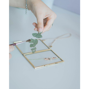 Antique Brass Golden Hanging Double <b>Picture</b> Frame With Glass <b>for</b> Pressed Flower <b>Wall</b> Decorate Wedding Decorations Gold Finished - Product Image 4